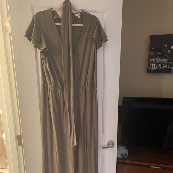 Charming Charlie Pants - Olive Green Jumpsuit